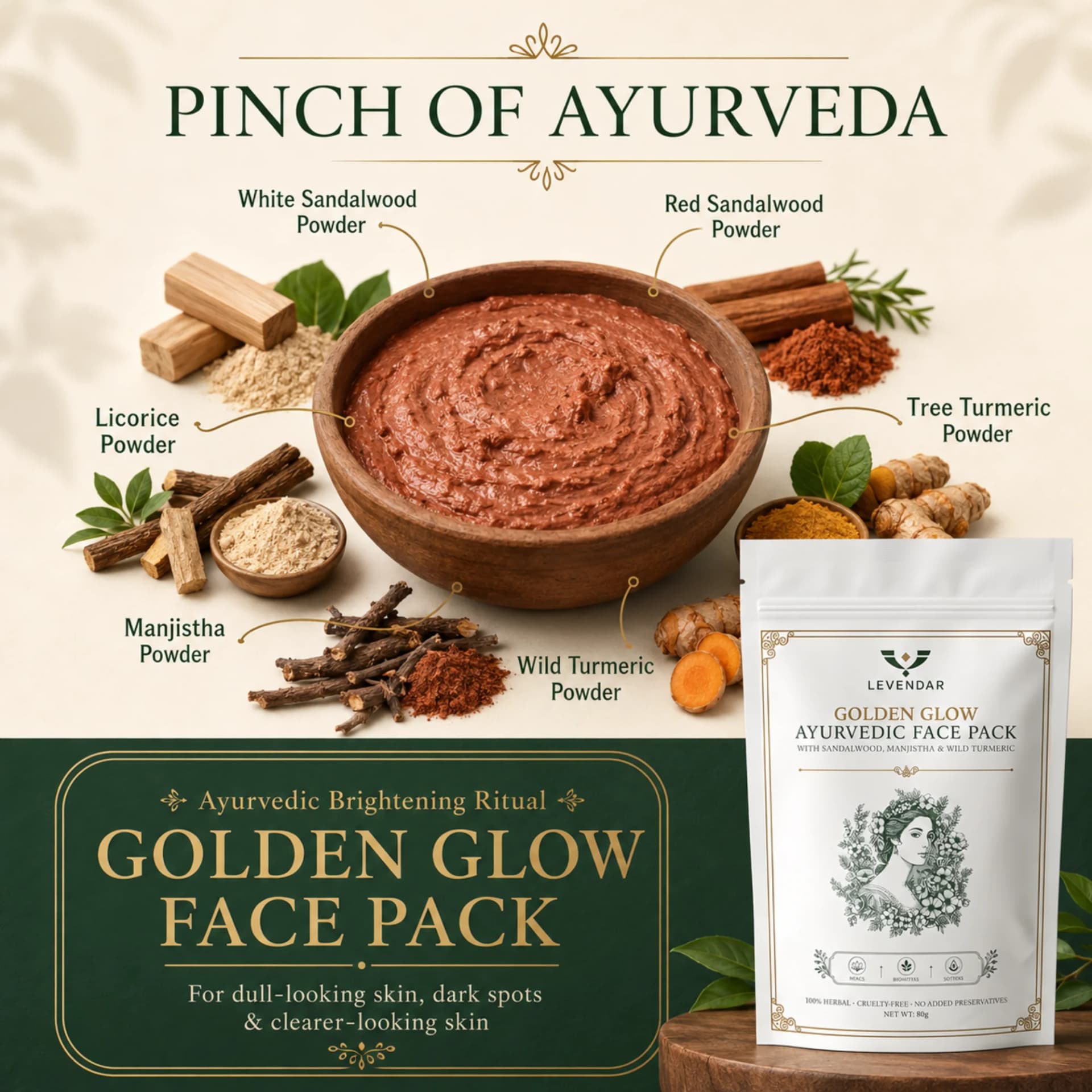 Golden Glow Ayurvedic Face Pack - Image 2